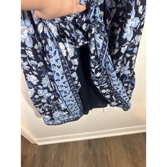 Vineyard Vines Women's Plus Size XXL Blue Floral Ellen Flutter Sleeve Maxi Dress - Picture 6 of 9